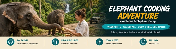Elephant Cooking Adventure 4x4 safari Koh Samui